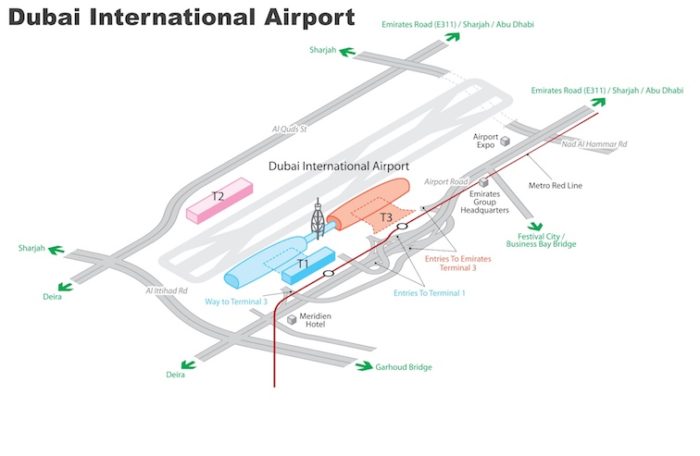 ドバイ空港地図