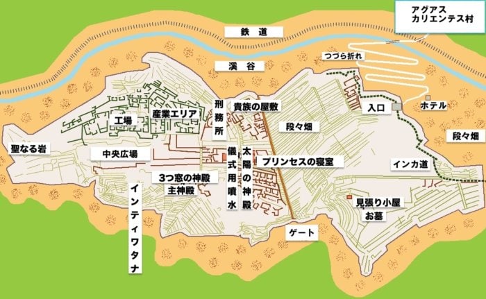 マチュピチュ遺跡内の地図