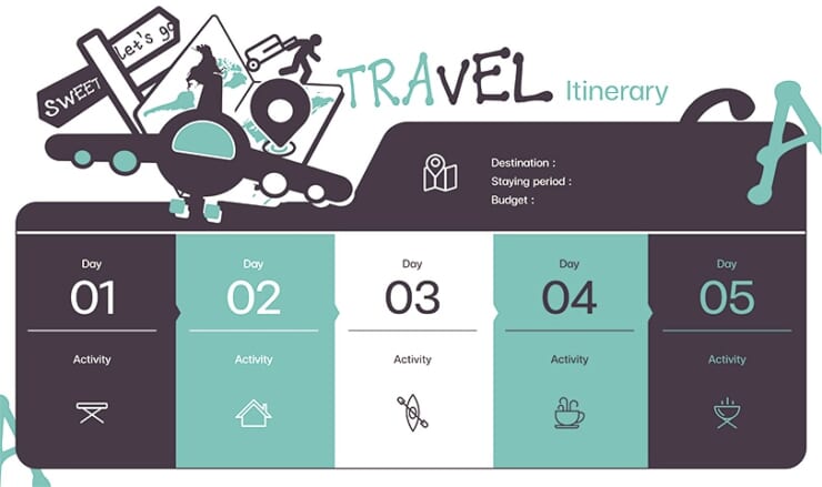 旅の日程表のイメージ画像